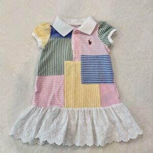 Ralph Lauren Kids Patchwork Polo Dress - Pink, Yellow, Green, Blue